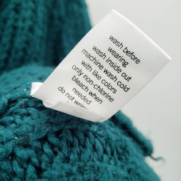 Evri Teal Chunky Knit Sweater Cardigan Womens 1x Open Front Pockets Boyfriend - Picture 7 of 12